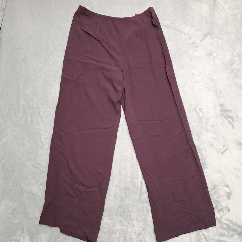 Eileen Fisher Pants Women SP Purple Wide Leg Lounge Minimalist‎ Retro Classic - Picture 6 of 10